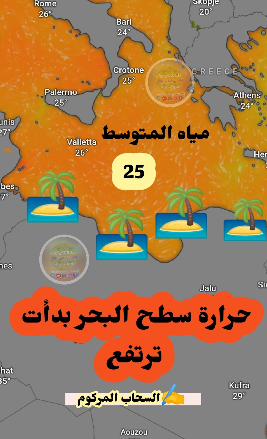 درجة حرارة سطح البحر&nbsp;المتوسط